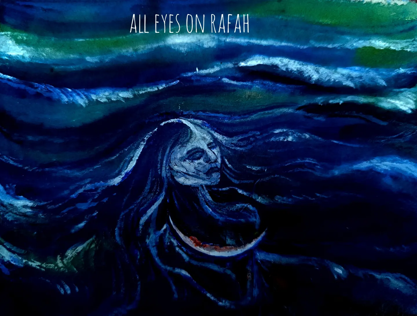 An artwork reading All Eyes on Rafah.